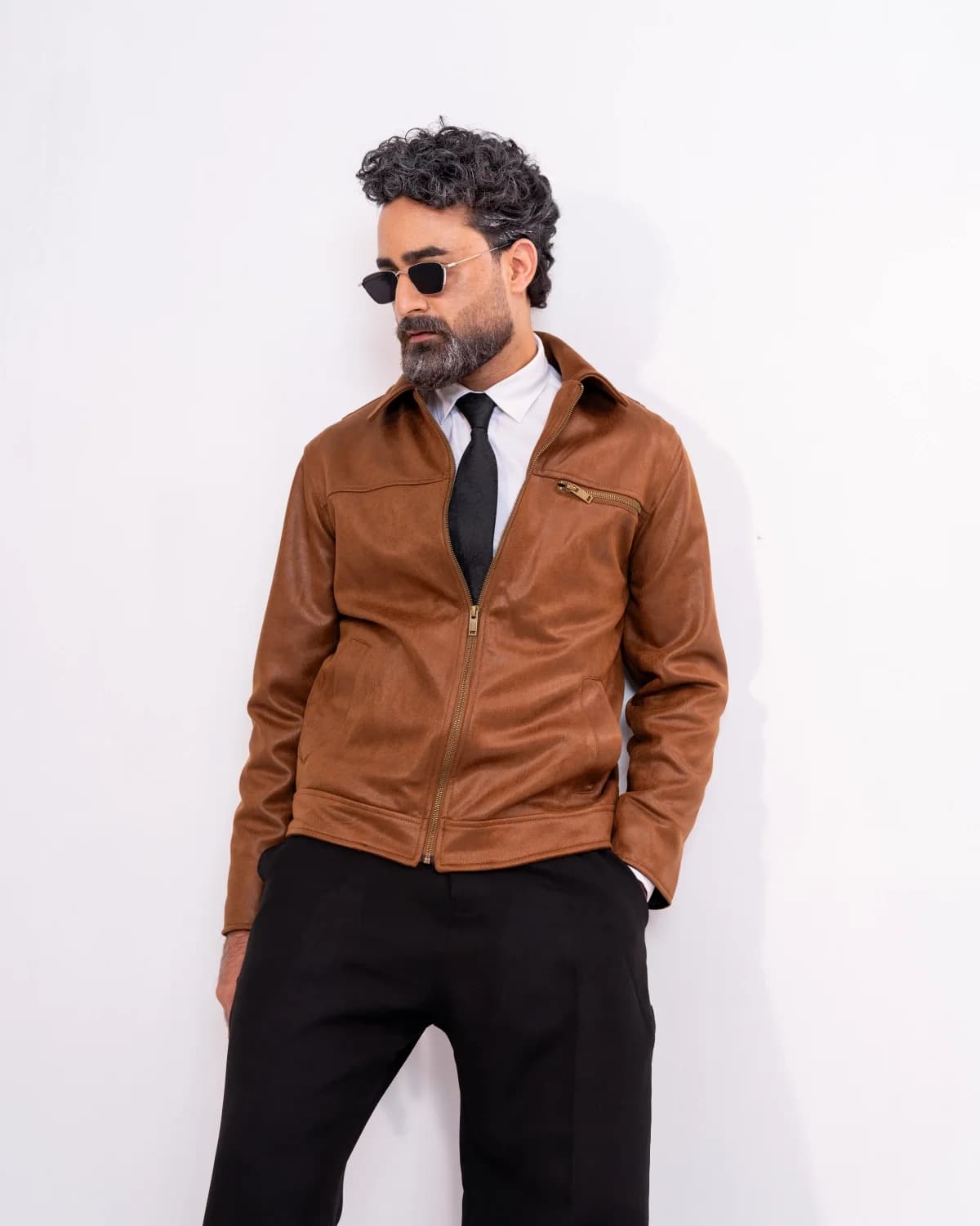 ARZAAL'S THE RICH LIGHT CAMEL BROWN SUEDE LEATHER JACKET ST01 thumbnail 1