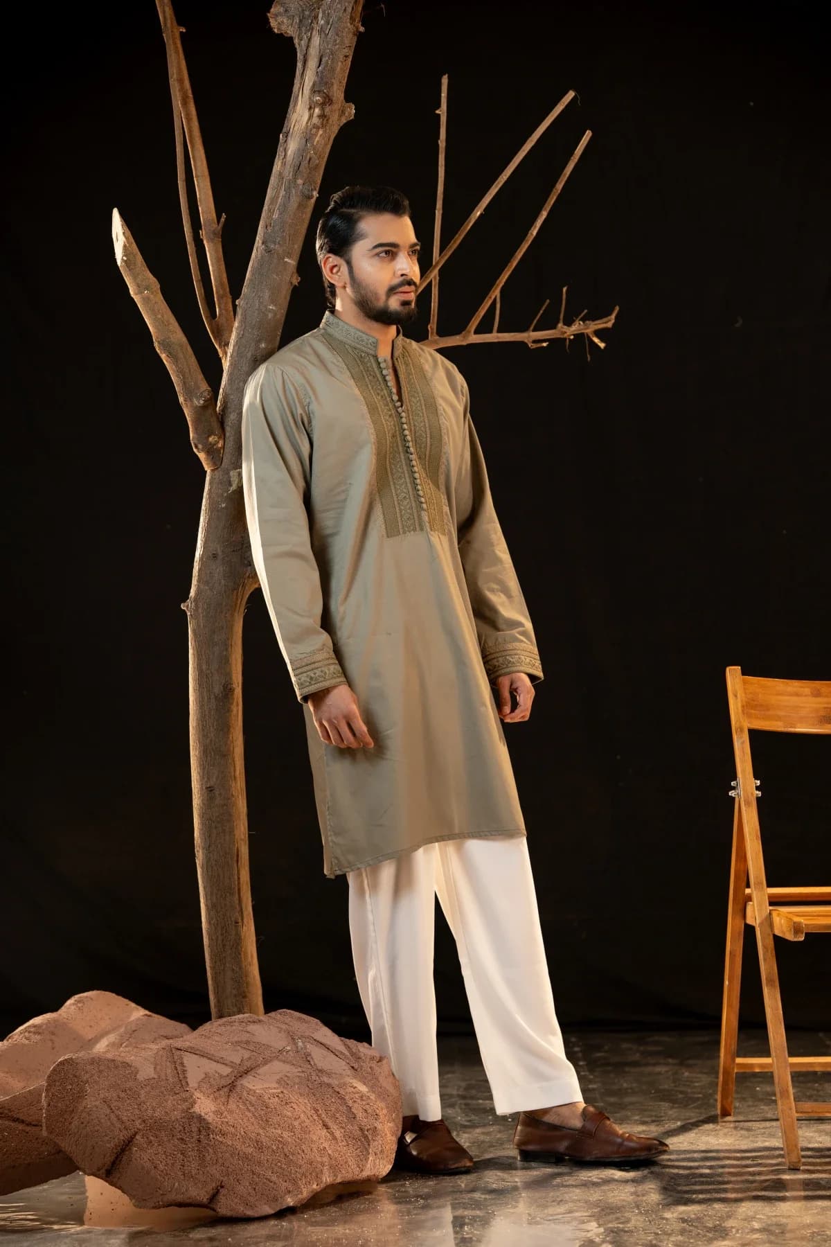 ARZAALS GRAY GREEN PANJABI ST-06 thumbnail 1