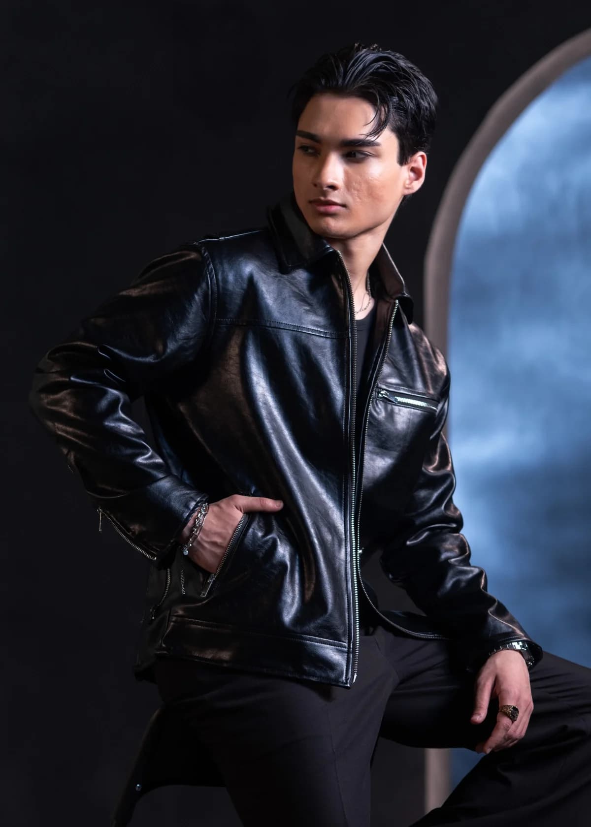 ARZAAL'S THE RICH BLACK LEATHER JACKET ST2 thumbnail 1
