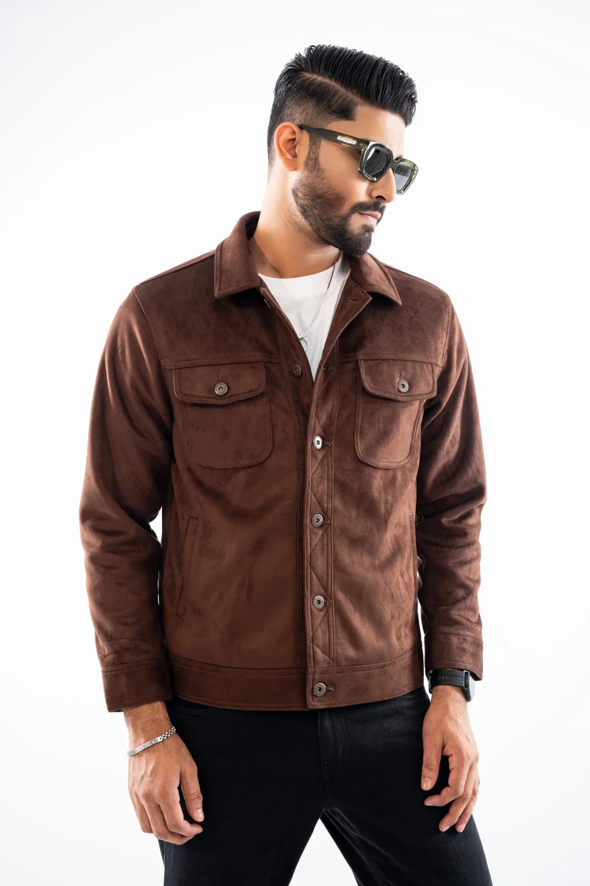 Rich Tobacco Suede Leather Jacket ST29 thumbnail 1
