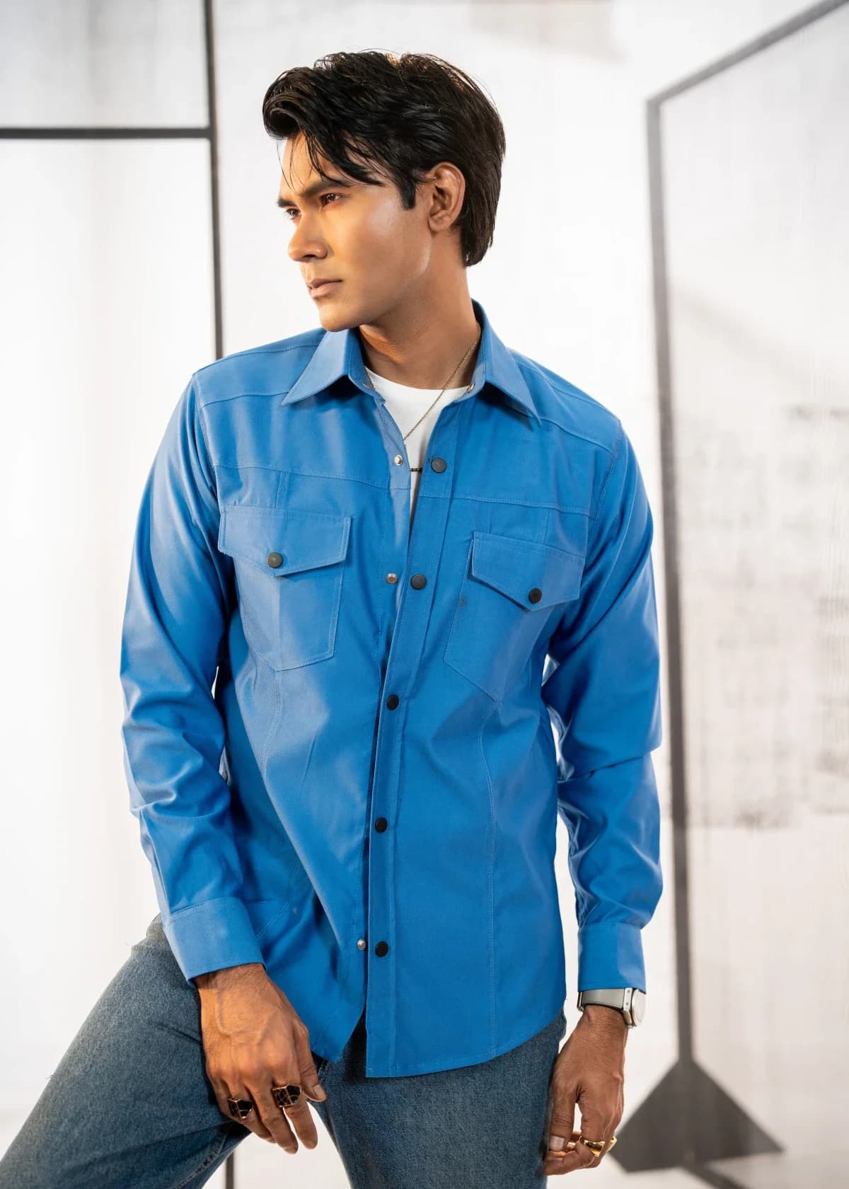 Dark Cerulean Blue Shirt thumbnail 1