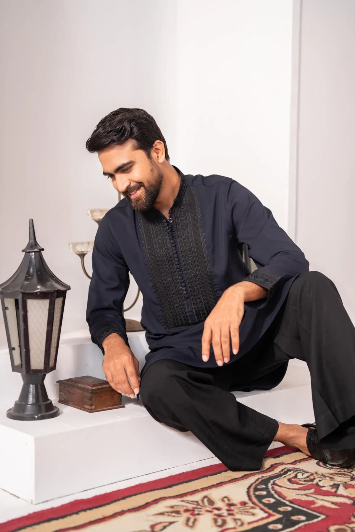 ARZAALS DARK NAVY MUGHAL STA07 thumbnail 1