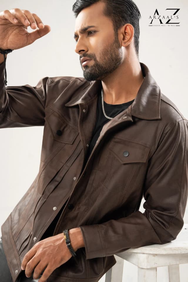 Mens Premium Chocolate Trucker Jacket