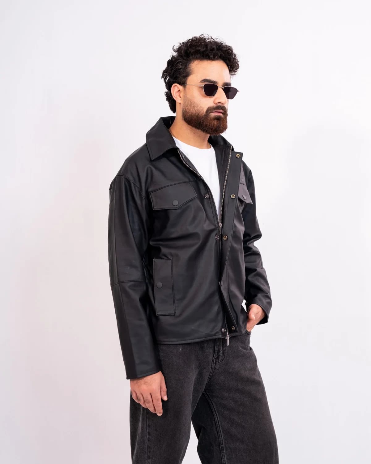 ARZAAL'S BLACK MATE LEATHER JACKET ST04 thumbnail 1
