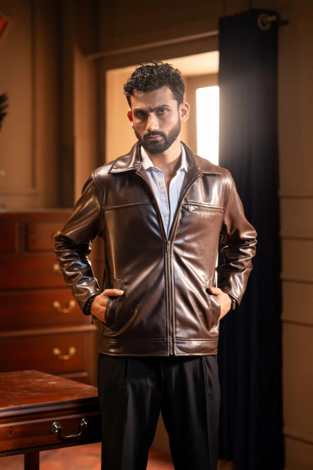 ARZAAL'S THE RICH CHESTNUT BROWN LEATHER JACKET ST01
