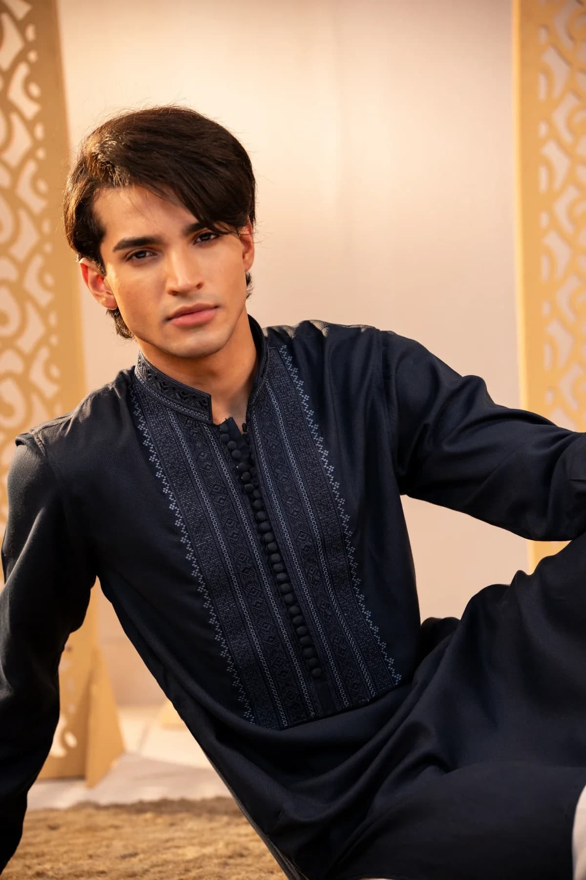 ARZAALS DARK NAVY PANJABI ST-06 thumbnail 1