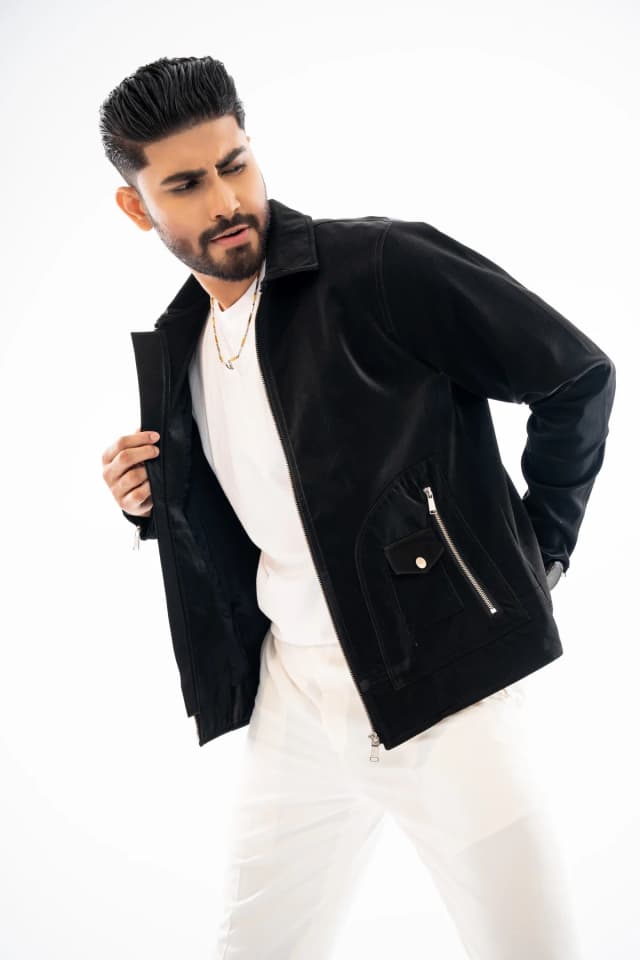 Black Mate Leather Jacket ST15