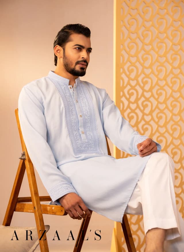 ARZAALS SKY LAVENDER COLOUR PANJABI
