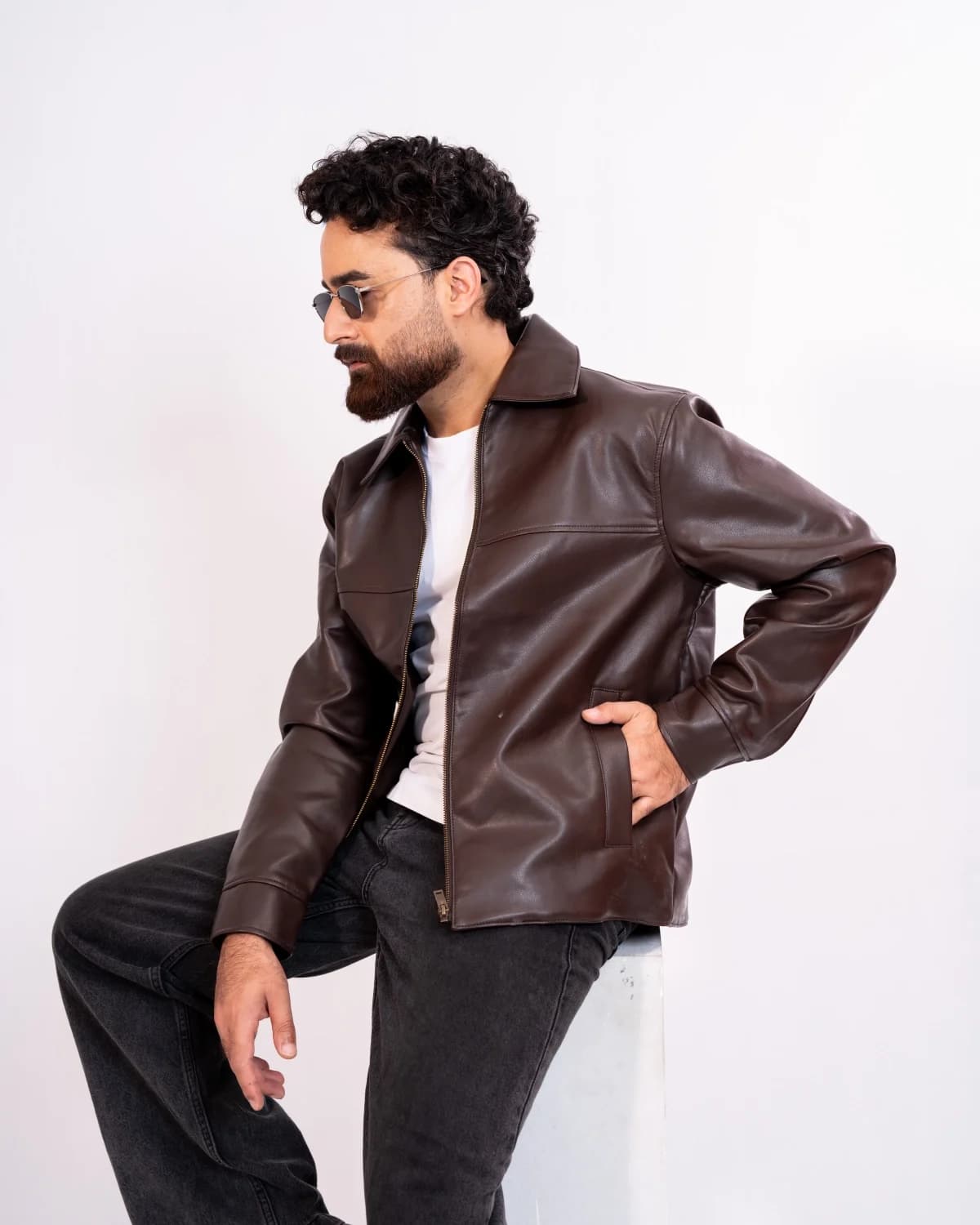 ARZAAL'S THE RICH ESPRESSO BROWN LEATHER JACKET ST10 thumbnail 2