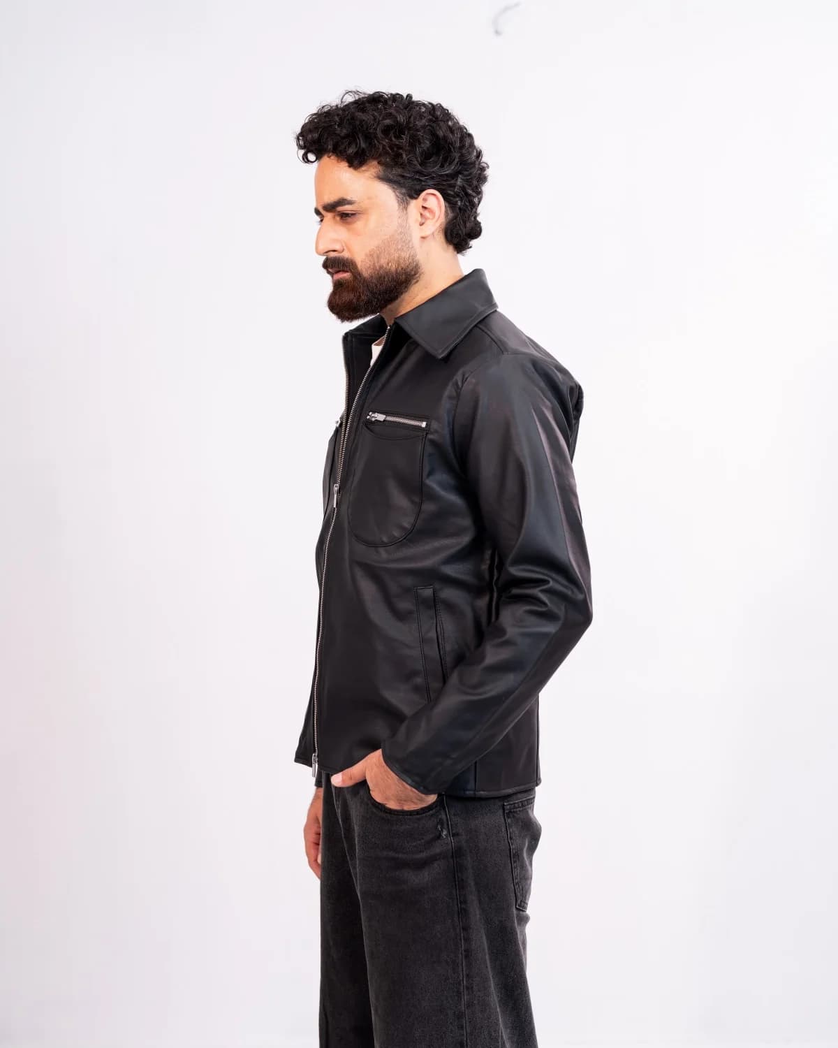 ARZAAL'S BLACK MATE LEATHER JACKET ST08 thumbnail 3