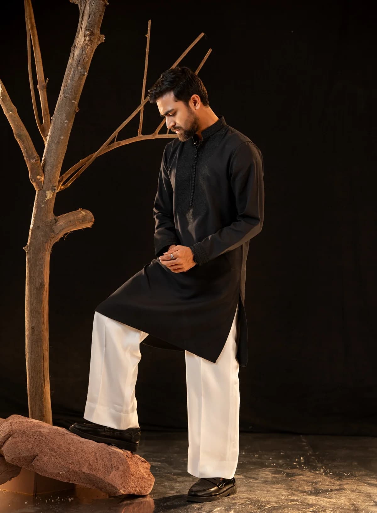 ARZAALS BLACK PREMIUM PANJABI ST08 thumbnail 3