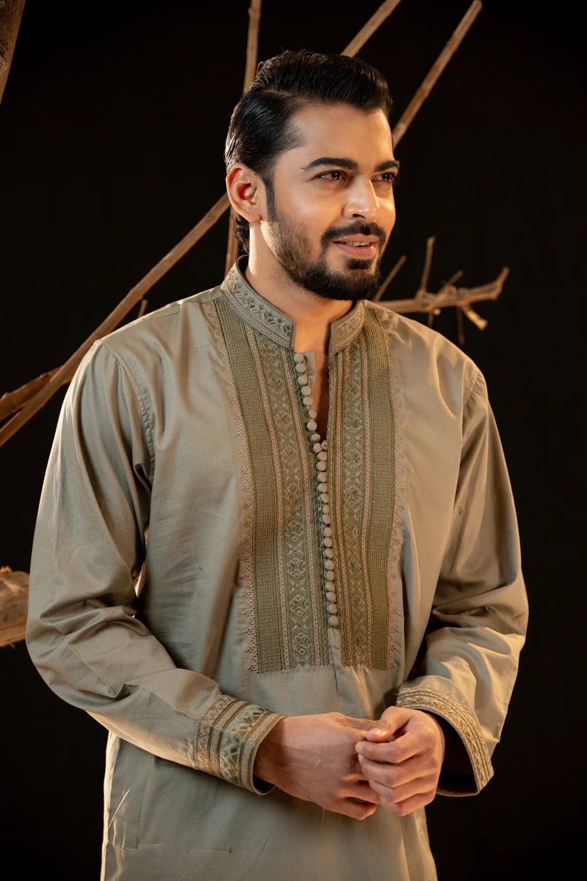 ARZAALS GRAY GREEN PANJABI ST-06 thumbnail 3