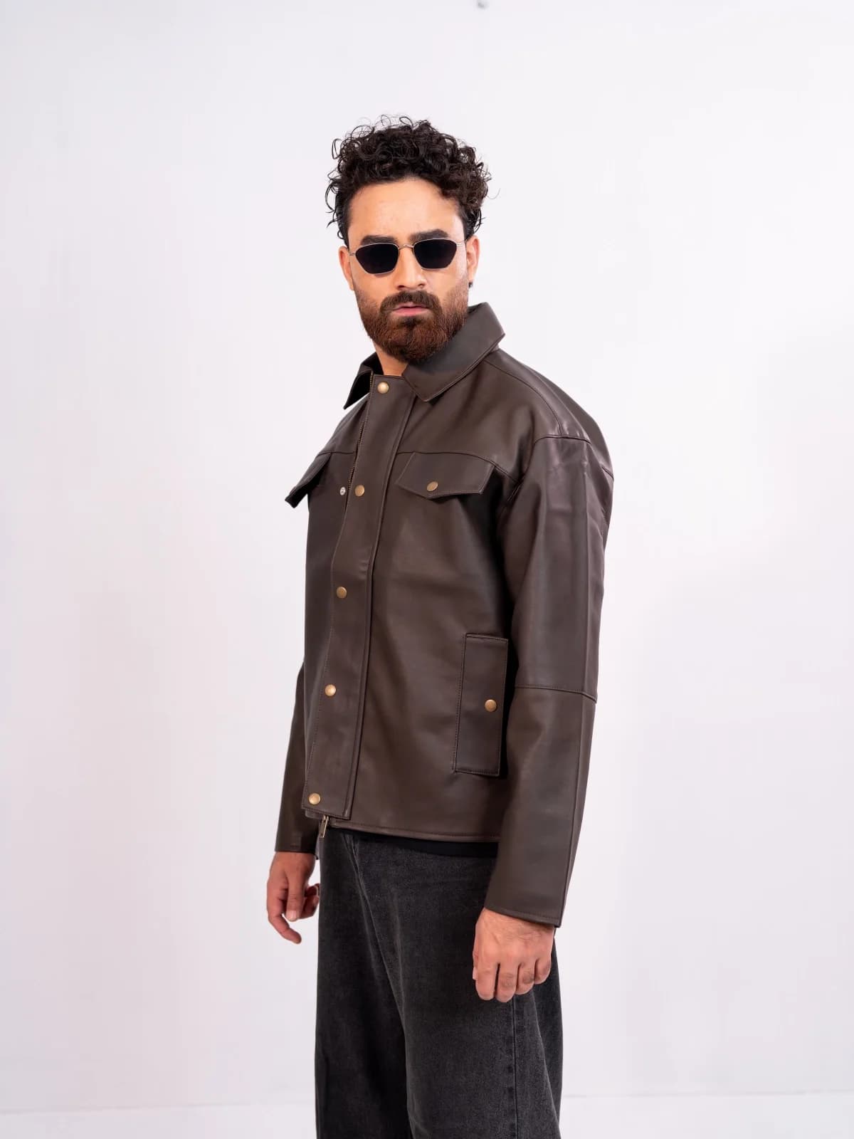 ARZAAL'S THE RICH DARK CHOCOLATE LEATHER JACKET ST4 thumbnail 3