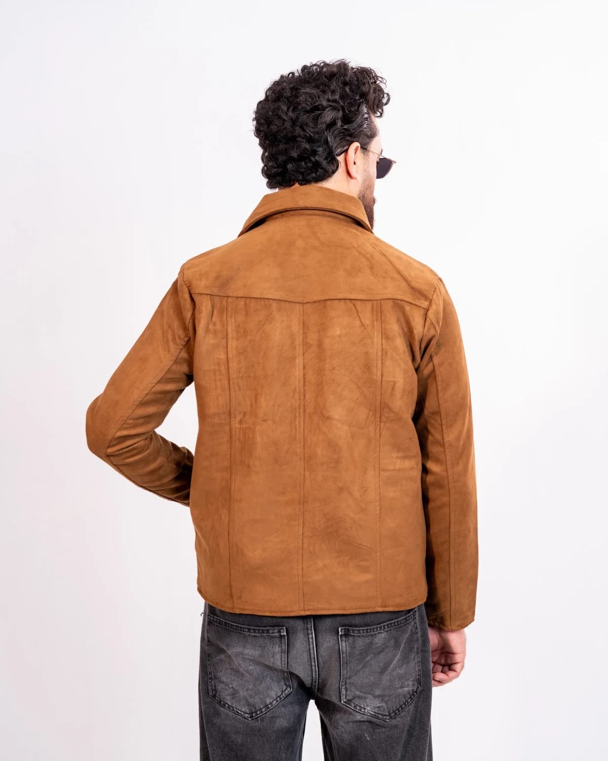 ARZAAL'S THE RICH CAMEL BROWN SUEDE LEATHER JACKET ST08 thumbnail 5
