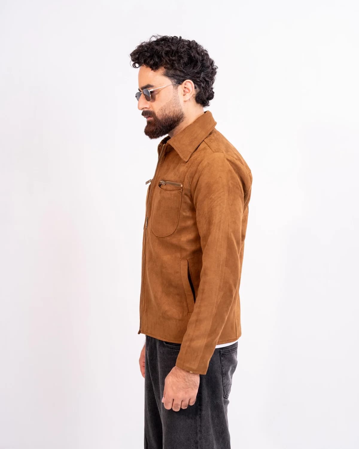 ARZAAL'S THE RICH CAMEL BROWN SUEDE LEATHER JACKET ST08 thumbnail 3
