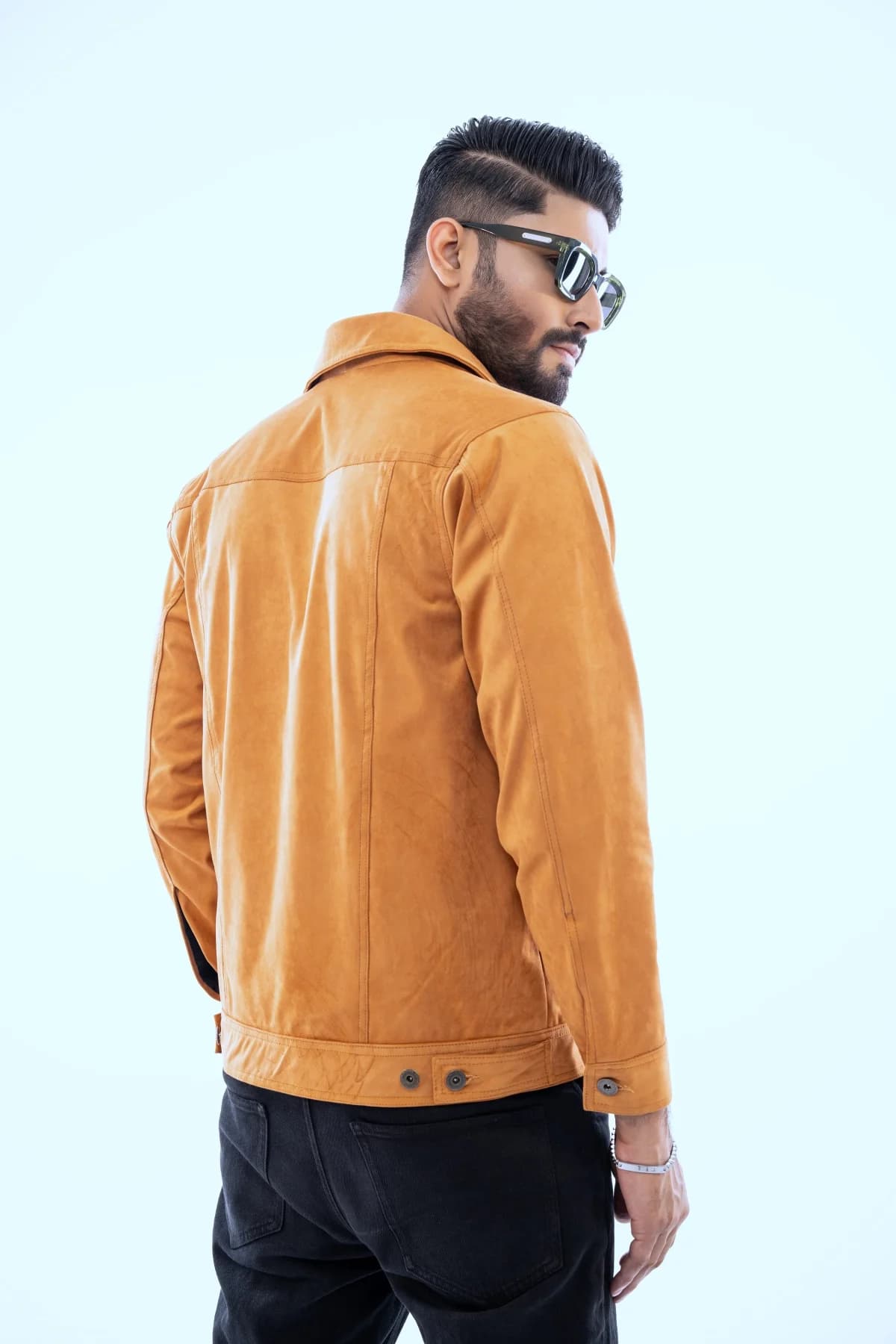 Men's Brown Suede Leather Jacket STB45 thumbnail 4