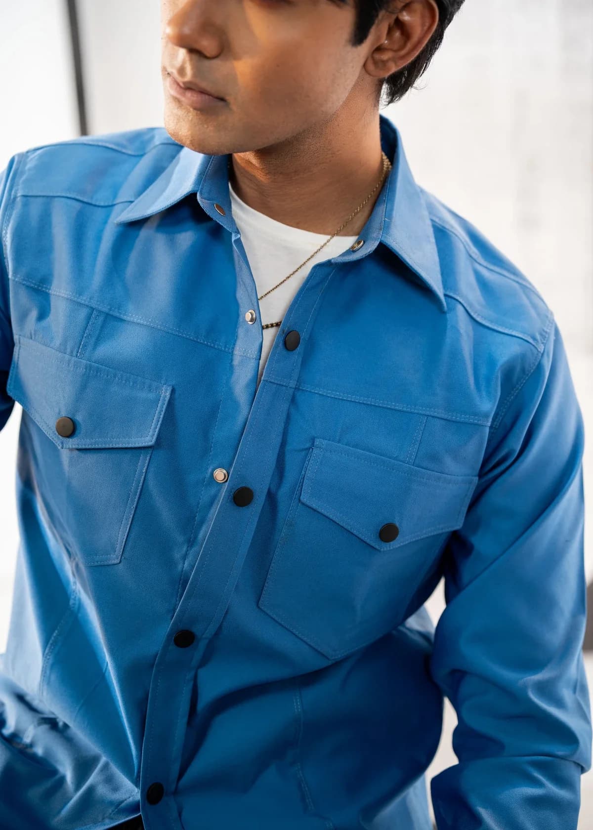 Dark Cerulean Blue Shirt thumbnail 3